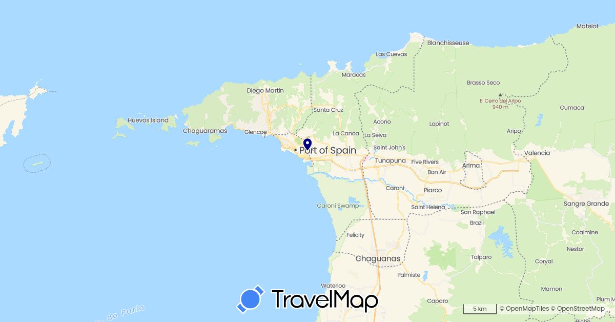 TravelMap itinerary: driving in Trinidad and Tobago (North America)